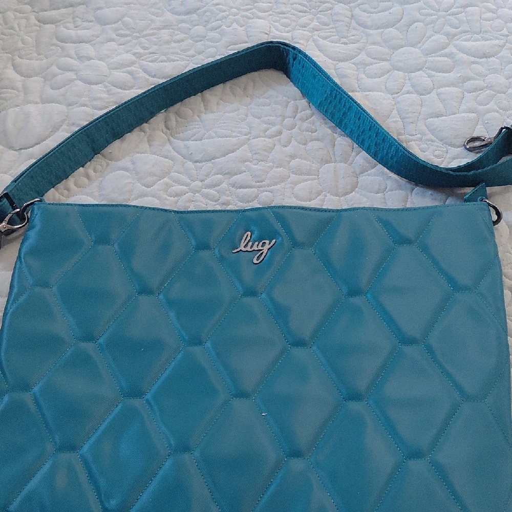 Lug Blue Quilted Shoulder Bag